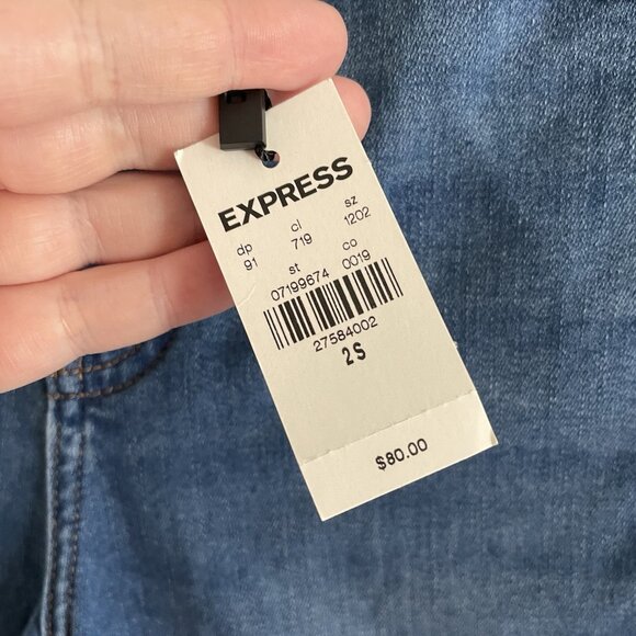 Express Women 2S Ripped Denim Stretch Supersoft High Rise Skinny Jeans NWT - Picture 10 of 16